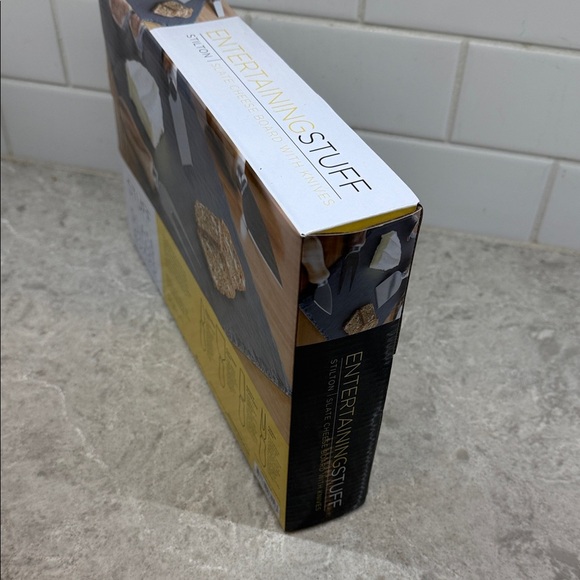 Entertaining Stuff Stilton Slate Cheese Board with Knives. Brand new in box - Picture 4 of 6